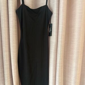 Lulu's Classic Black Midi Dress